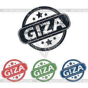 Round Giza city stamp set - vector image