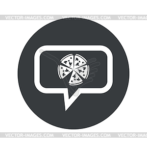 Round dialog pizza icon - vector clipart