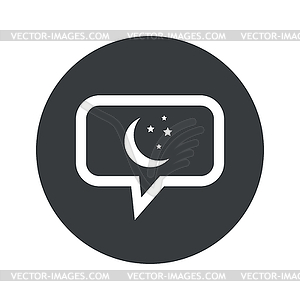 Round dialog night icon - vector image