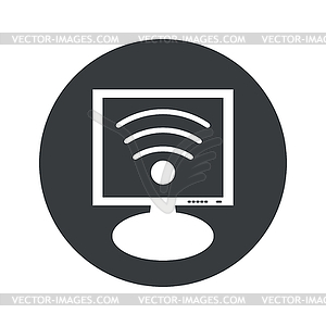 Round Wi-Fi monitor icon - vector image