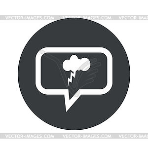 Round dialog thunderstorm icon - vector clipart