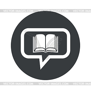 Round dialog book icon - vector image