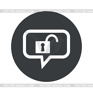 Round unlocked dialog icon - vector clipart