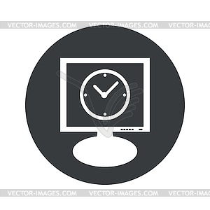 Round clock monitor icon - vector clip art