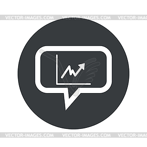 Round rising graphic dialog icon - vector image