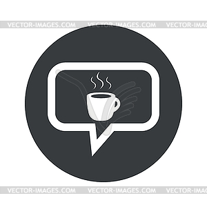 Round hot drink dialog icon - vector image