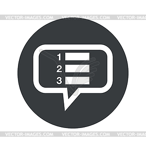 Round numbered list dialog icon - vector clipart