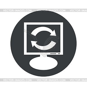 Round exchange monitor icon - vector image