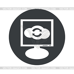 Round cloud exchange monitor icon - vector clipart