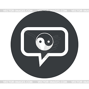 Round ying yang dialog icon - vector image
