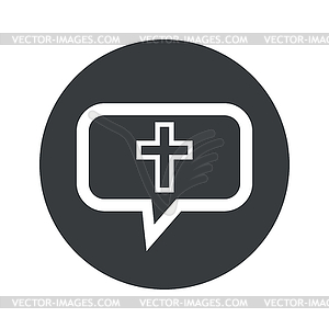 Round christian cross dialog icon - stock vector clipart