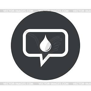 Round water drop dialog icon - vector clipart