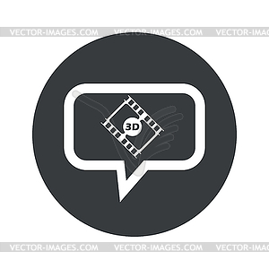 Round 3D movie dialog icon - vector clip art