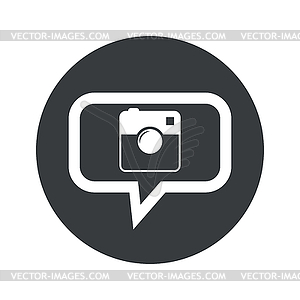 Round square camera dialog icon - vector image