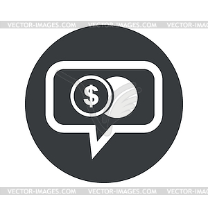 Round dollar coin dialog icon - vector clipart