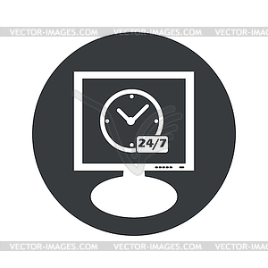 Round overnight daily monitor icon - vector image