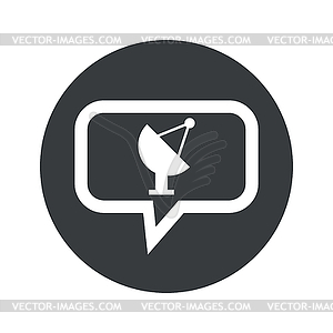 Round satellite dish dialog icon - vector clipart