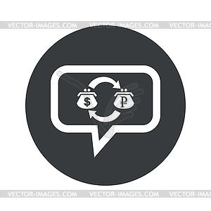 Round dollar ruble dialog icon - vector clipart