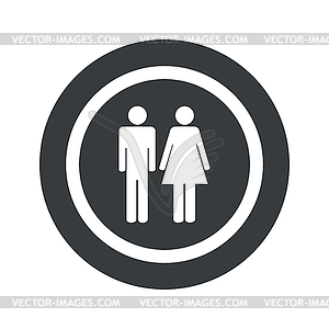 Round black man woman sign - vector clipart