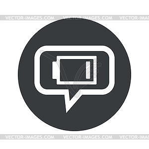 Round low accumulator dialog icon - vector image