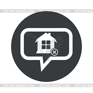 Round remove house dialog icon - vector clipart