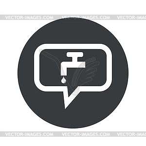 Round water tap dialog icon - vector image