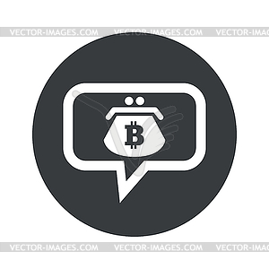 Round bitcoin purse dialog icon - vector clipart