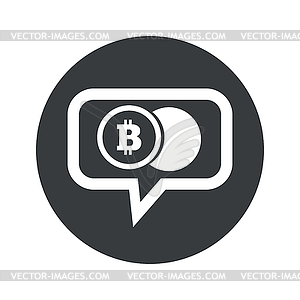 Round bitcoin coin dialog icon - vector clip art