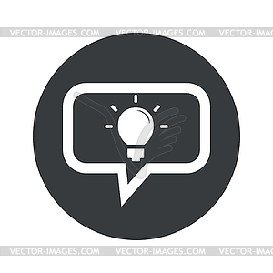 Round light bulb dialog icon - vector clipart