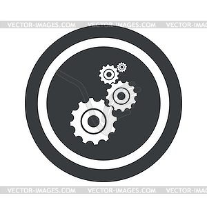 Round black settings sign - vector clip art