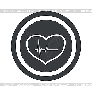 Круглый черный кардиологии знак - векторизованный клипарт