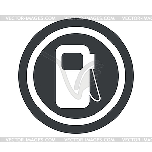 Round black gas station sign - vector clipart