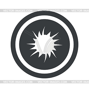 Round black starburst sign - vector image