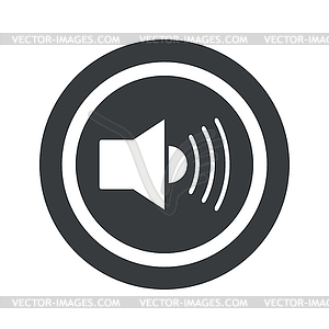 Round black sound sign - vector image