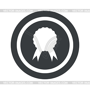Round black certificate seal sign - vector image