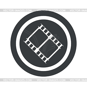 Round black movie sign - vector clip art