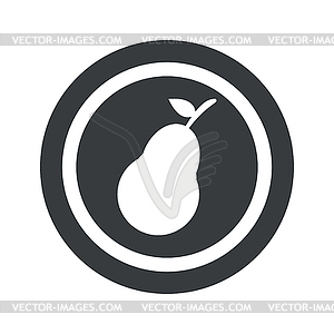 Круглый черный груша знак - изображение в векторном формате