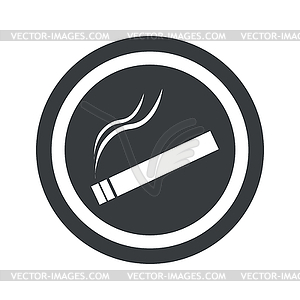 Round black smoking sign - vector image