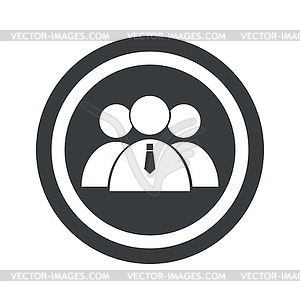 Round black user group sign - vector image