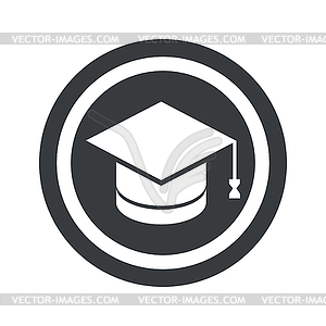 Round black graduation sign - vector EPS clipart