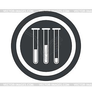 Round black test-tubes sign - vector clipart