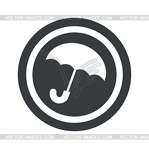 Round black umbrella sign - vector clip art