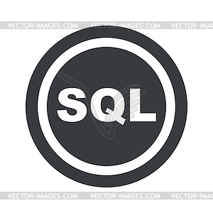 Round black SQL sign - vector clip art