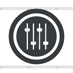 Round black faders sign - vector image