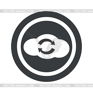 Round black cloud exchange sign - vector image