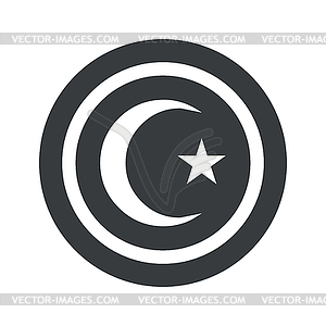 Round black Turkey symbol sign - stock vector clipart