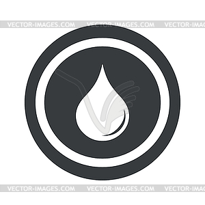 Round black water drop sign - vector image