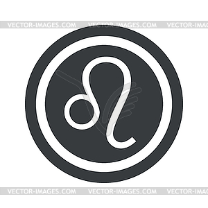 Round black Leo sign - vector clip art