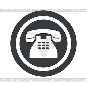 Round black phone sign - vector EPS clipart