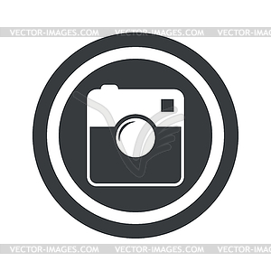 Round black square camera sign - stock vector clipart